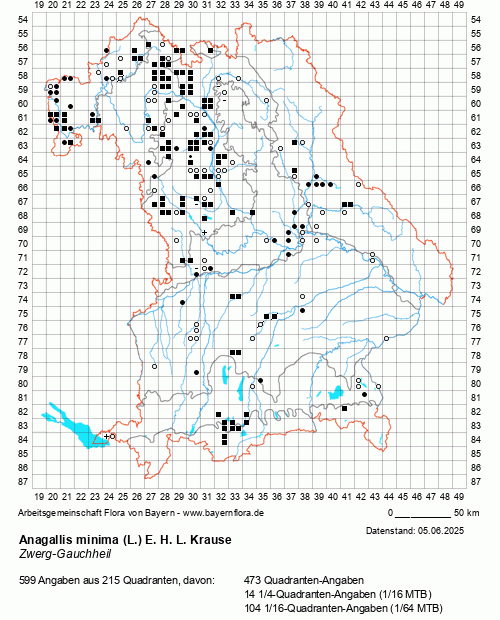 Die Verbreitungskarte zu Anagallis minima (L.) E. H. L. Krause wird geladen ...