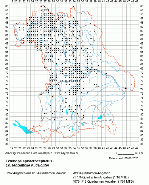 Die Verbreitungskarte zu Echinops sphaerocephalus L. wird geladen ...