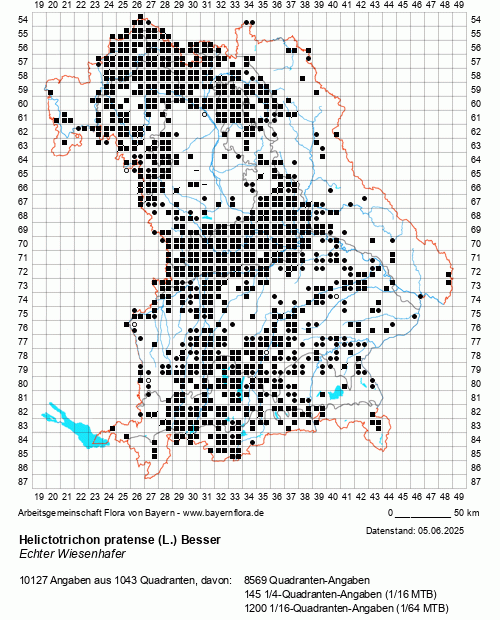 Die Verbreitungskarte zu Helictotrichon pratense (L.) Besser wird geladen ...