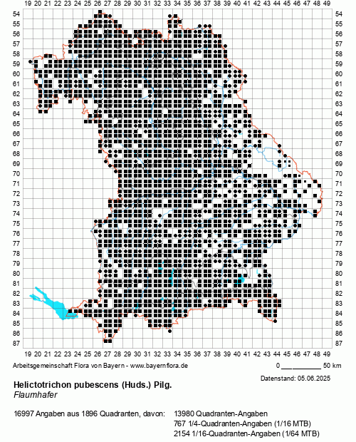 Die Verbreitungskarte zu Helictotrichon pubescens (Huds.) Pilg. wird geladen ...