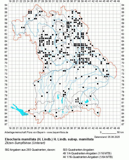 Die Verbreitungskarte zu Eleocharis mamillata (H. Lindb.) H. Lindb. subsp. mamillata wird geladen ...