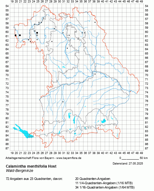 Die Verbreitungskarte zu Calamintha menthifolia Host wird geladen ...