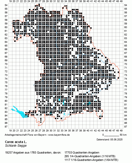 Die Verbreitungskarte zu Carex acuta L. wird geladen ...