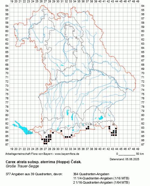 Die Verbreitungskarte zu Carex atrata subsp. aterrima (Hoppe) Čelak. wird geladen ...