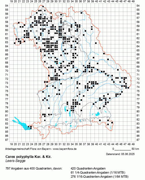 Die Verbreitungskarte zu Carex polyphylla Kar. & Kir. wird geladen ...