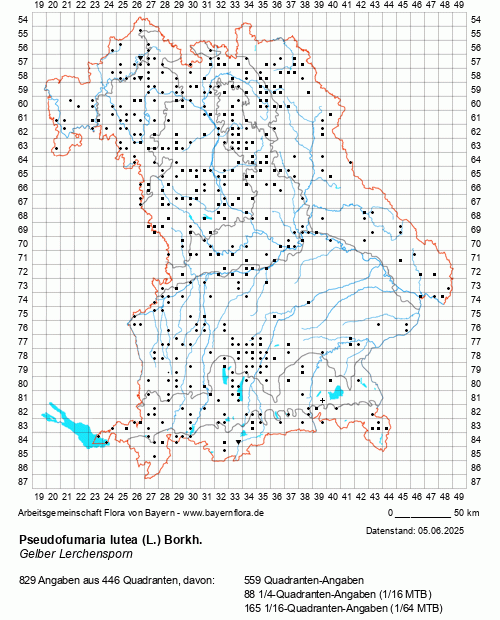 Die Verbreitungskarte zu Pseudofumaria lutea (L.) Borkh. wird geladen ...