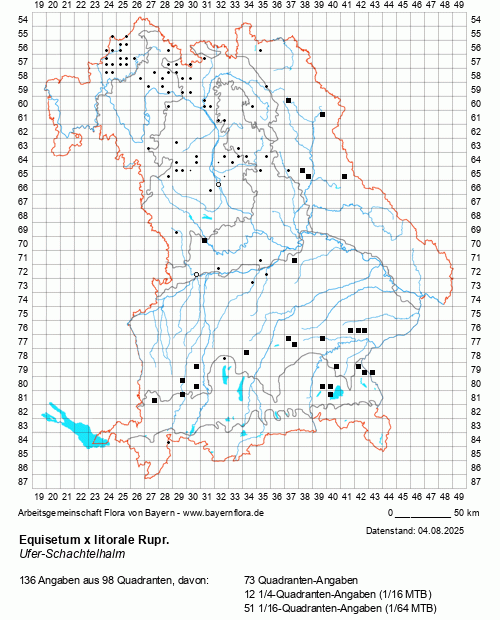 Die Verbreitungskarte zu Equisetum x litorale Rupr. wird geladen ...