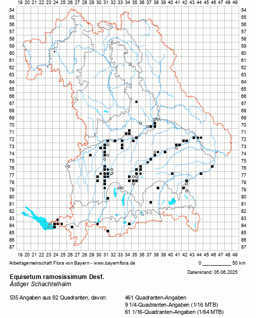 Die Verbreitungskarte zu Equisetum ramosissimum Desf. wird geladen ...