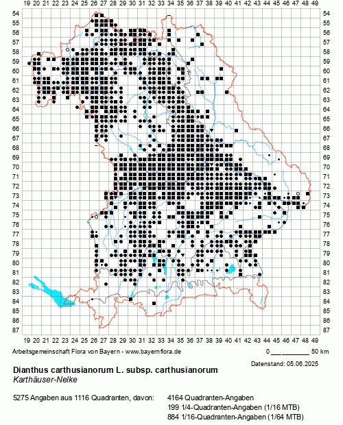 Die Verbreitungskarte zu Dianthus carthusianorum L. subsp. carthusianorum wird geladen ...