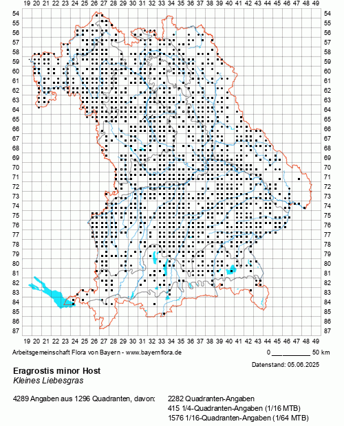 Die Verbreitungskarte zu Eragrostis minor Host wird geladen ...
