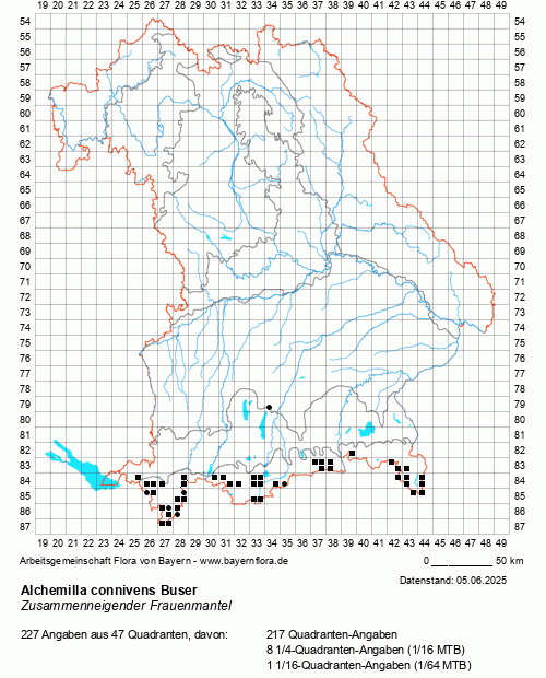 Die Verbreitungskarte zu Alchemilla connivens Buser wird geladen ...