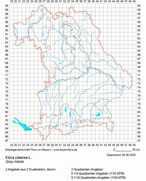 Die Verbreitungskarte zu Erica cinerea L. wird geladen ...