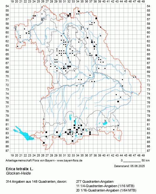 Die Verbreitungskarte zu Erica tetralix L. wird geladen ...