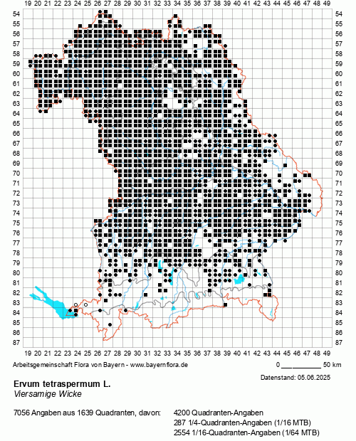 Die Verbreitungskarte zu Ervum tetraspermum L. wird geladen ...