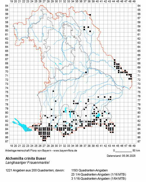Die Verbreitungskarte zu Alchemilla crinita Buser wird geladen ...