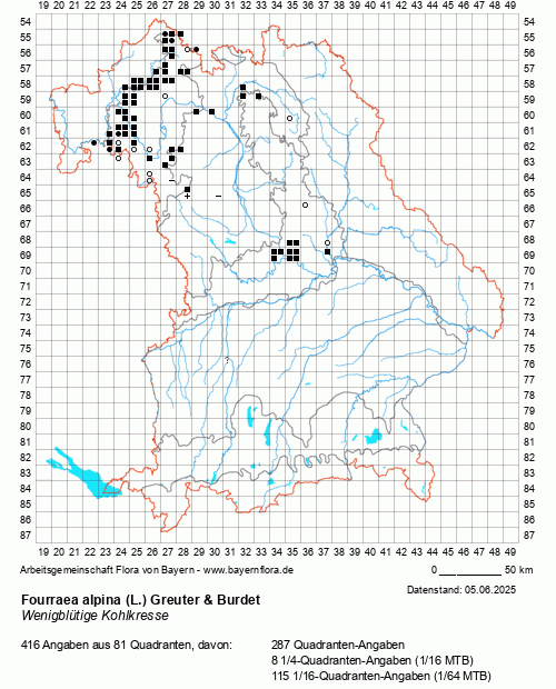 Die Verbreitungskarte zu Fourraea alpina (L.) Greuter & Burdet wird geladen ...