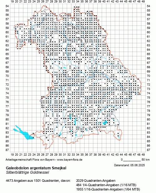 Die Verbreitungskarte zu Galeobdolon argentatum Smejkal wird geladen ...