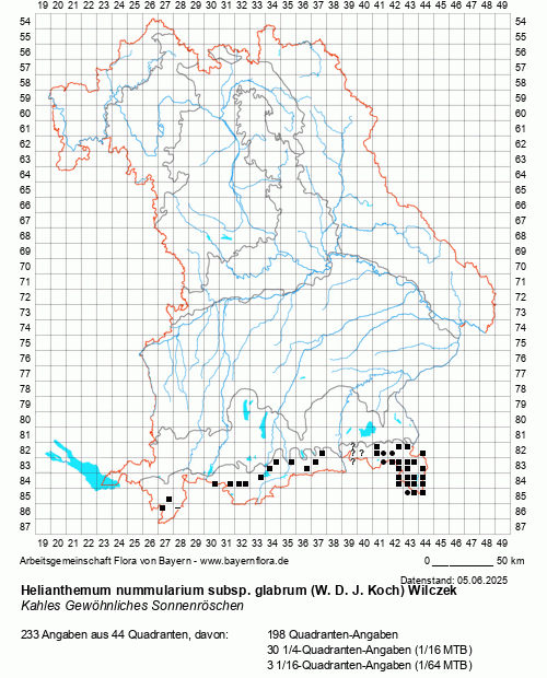 Die Verbreitungskarte zu Helianthemum nummularium subsp. glabrum (W. D. J. Koch) Wilczek wird geladen ...