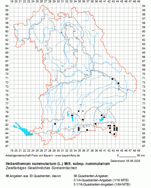 Die Verbreitungskarte zu Helianthemum nummularium (L.) Mill. subsp. nummularium wird geladen ...