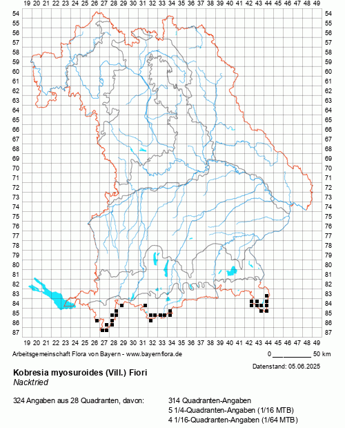 Die Verbreitungskarte zu Kobresia myosuroides (Vill.) Fiori wird geladen ...