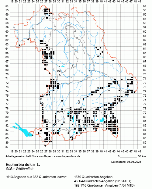 Die Verbreitungskarte zu Euphorbia dulcis L. wird geladen ...