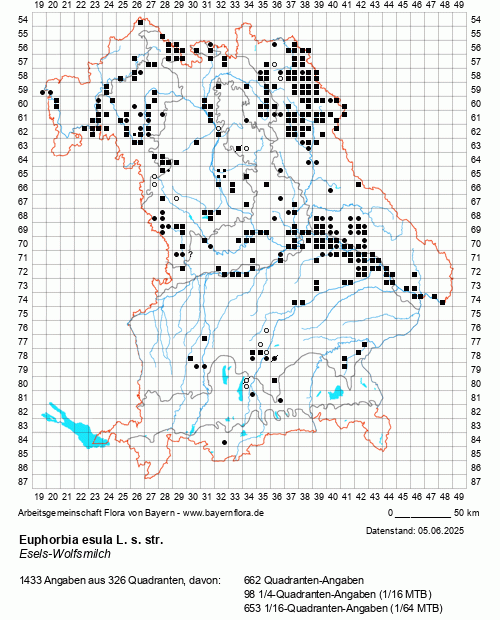 Die Verbreitungskarte zu Euphorbia esula L. s. str. wird geladen ...