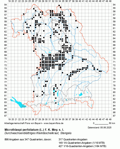 Die Verbreitungskarte zu Microthlaspi perfoliatum (L.) F. K. Mey. s. l. wird geladen ...