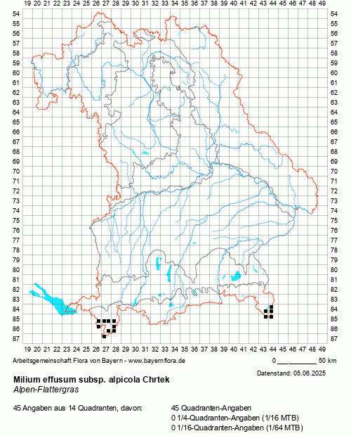 Die Verbreitungskarte zu Milium effusum subsp. alpicola Chrtek wird geladen ...