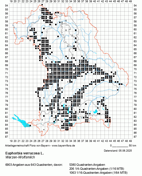 Die Verbreitungskarte zu Euphorbia verrucosa L. wird geladen ...