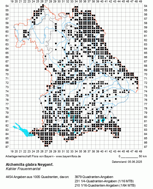 Die Verbreitungskarte zu Alchemilla glabra Neygenf. wird geladen ...