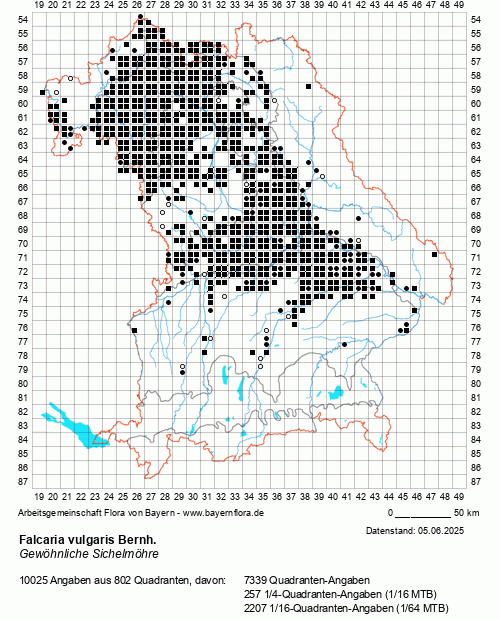 Die Verbreitungskarte zu Falcaria vulgaris Bernh. wird geladen ...