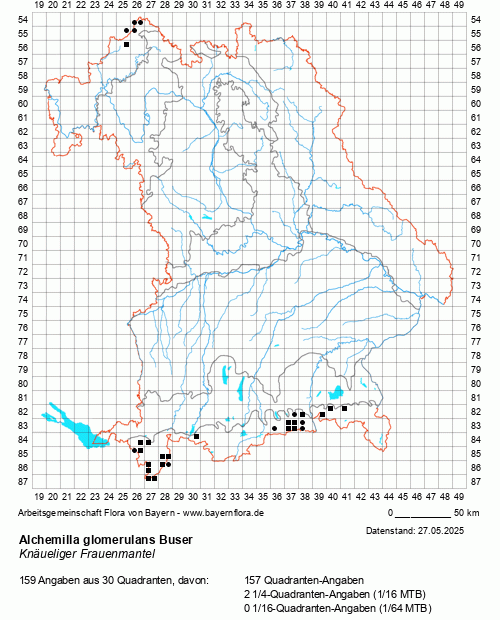 Die Verbreitungskarte zu Alchemilla glomerulans Buser wird geladen ...