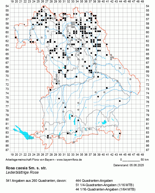 Die Verbreitungskarte zu Rosa caesia Sm. s. str. wird geladen ...