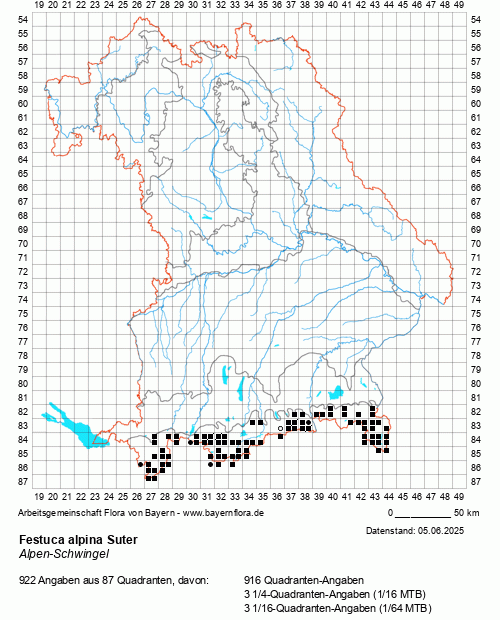 Die Verbreitungskarte zu Festuca alpina Suter wird geladen ...