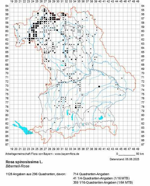 Die Verbreitungskarte zu Rosa spinosissima L. wird geladen ...