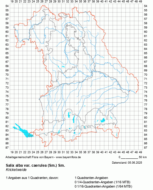 Die Verbreitungskarte zu Salix alba var. caerulea (Sm.) Sm. wird geladen ...