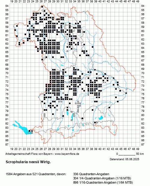 Die Verbreitungskarte zu Scrophularia neesii Wirtg. wird geladen ...