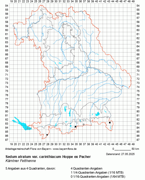 Die Verbreitungskarte zu Sedum atratum var. carinthiacum Hoppe ex Pacher wird geladen ...