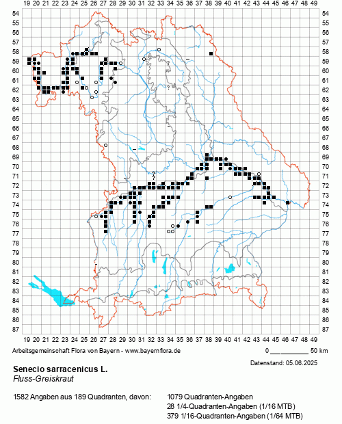 Die Verbreitungskarte zu Senecio sarracenicus L. wird geladen ...