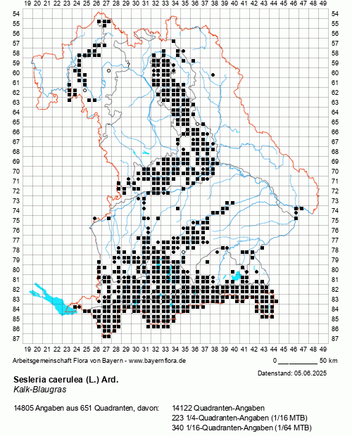 Die Verbreitungskarte zu Sesleria caerulea (L.) Ard.  wird geladen ...