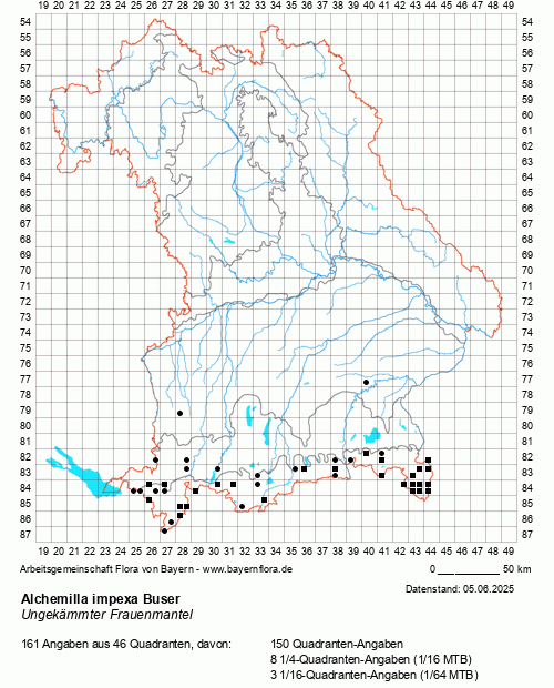 Die Verbreitungskarte zu Alchemilla impexa Buser wird geladen ...