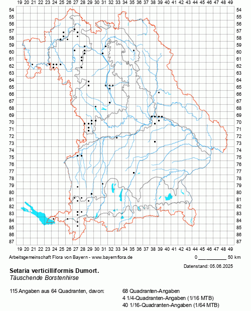 Die Verbreitungskarte zu Setaria verticilliformis Dumort. wird geladen ...