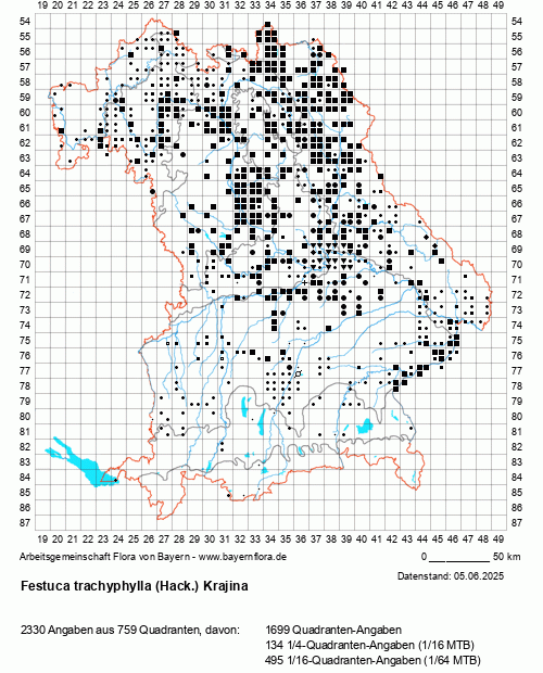 Die Verbreitungskarte zu Festuca trachyphylla (Hack.) Krajina wird geladen ...