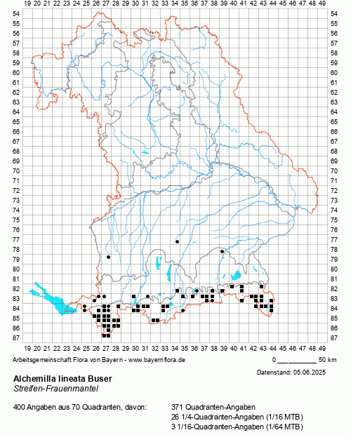 Die Verbreitungskarte zu Alchemilla lineata Buser wird geladen ...
