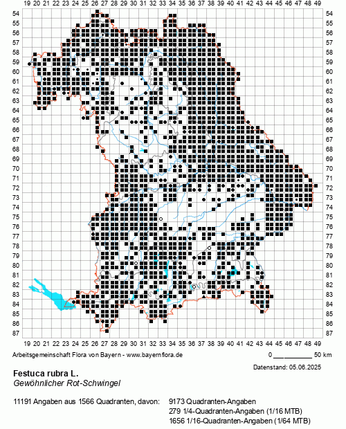 Die Verbreitungskarte zu Festuca rubra L. wird geladen ...