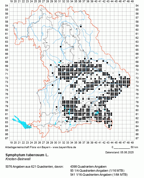 Die Verbreitungskarte zu Symphytum tuberosum L. wird geladen ...