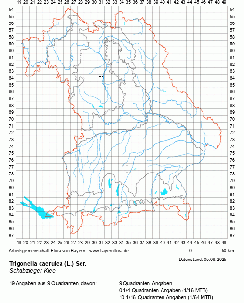 Die Verbreitungskarte zu Trigonella caerulea (L.) Ser. wird geladen ...