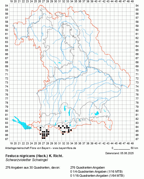 Die Verbreitungskarte zu Festuca nigricans (Hack.) K. Richt. wird geladen ...