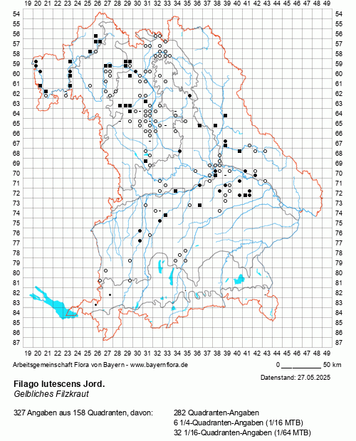 Die Verbreitungskarte zu Filago lutescens Jord. wird geladen ...