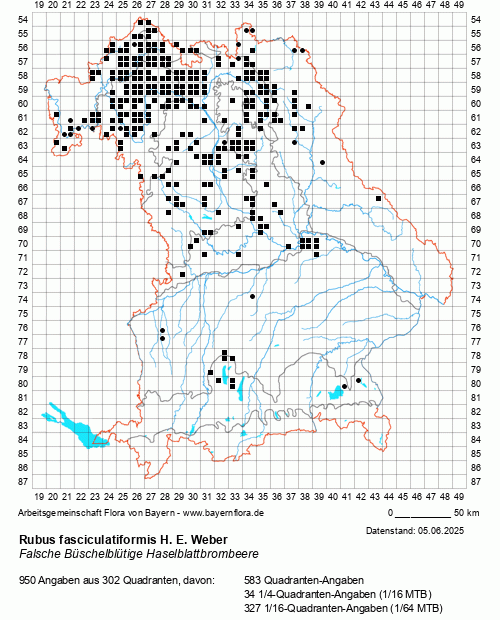 Die Verbreitungskarte zu Rubus fasciculatiformis H. E. Weber wird geladen ...